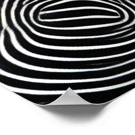 Black and White Op Art Swirl Pattern ポスター (角)