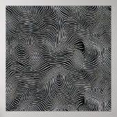 Black and White Op Art Swirl Pattern ポスター (正面)