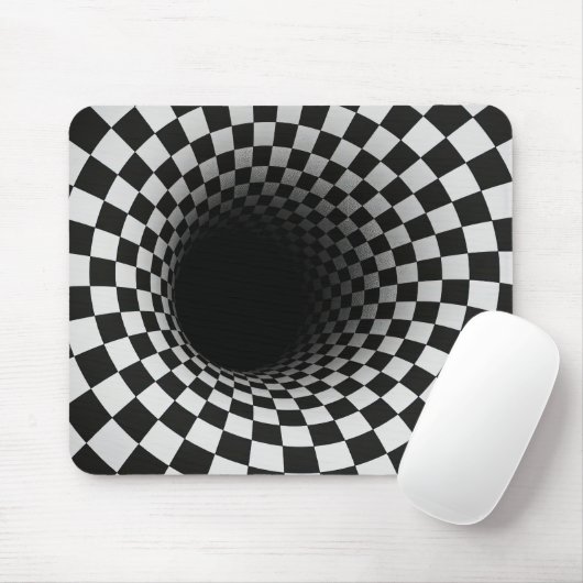 Black and White Optical Illusion Hole マウスパッド (マウス)