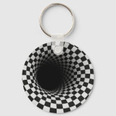 Black and White Optical Illusion Tunnel キーホルダー (正面)