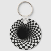 Black and White Optical Illusion Tunnel キーホルダー (裏面)