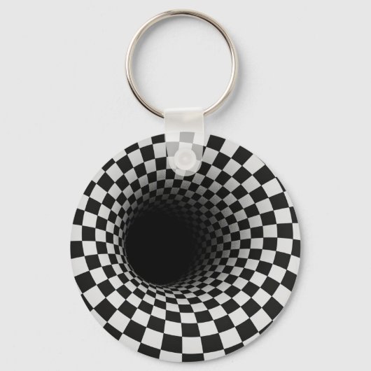 Black and White Optical Illusion Tunnel キーホルダー (裏面)