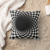 Black and White Optical Illusion Tunnel クッション (ブランケット)
