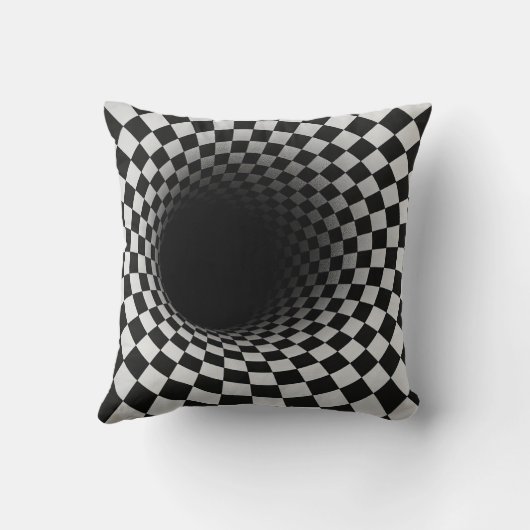 Black and White Optical Illusion Tunnel クッション (裏面)