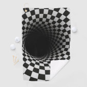 Black and White Optical Illusion Tunnel ゴルフタオル (インサイチュ)