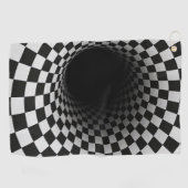 Black and White Optical Illusion Tunnel ゴルフタオル (横)