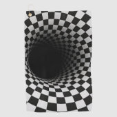 Black and White Optical Illusion Tunnel ゴルフタオル (正面)