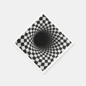 Black and White Optical Illusion Tunnel スタンダードカクテルナプキン (角)