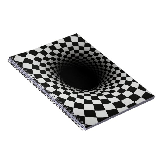 Black and White Optical Illusion Tunnel ノートブック (右側)