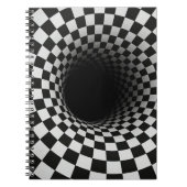 Black and White Optical Illusion Tunnel ノートブック (正面)