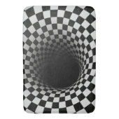 Black and White Optical Illusion Tunnel バスマット (正面縦)