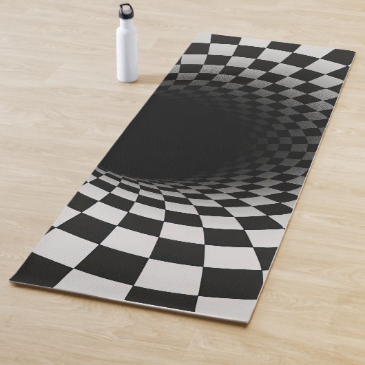 Black and White Optical Illusion Tunnel ヨガマット (インサイチュ)