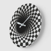 Black and White Optical Illusion Tunnel ラージ壁時計 (傾斜)
