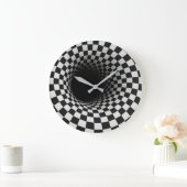 Black and White Optical Illusion Tunnel ラージ壁時計 (ホーム)