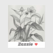 black and white outline art of endangered plant シール (シート)