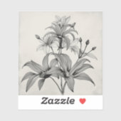 black and white outline art of endangered plant  シール (シート)