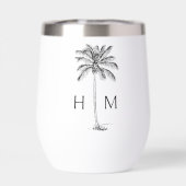 Black and White Palm Palmetto Tree Monogram (背面)