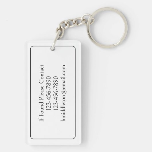 Black and White Palm Palmetto Tree Monogram キーホルダー (裏面)