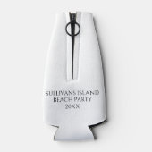 Black and White Palm Palmetto Tree Monogram ボトルクーラー (裏面)