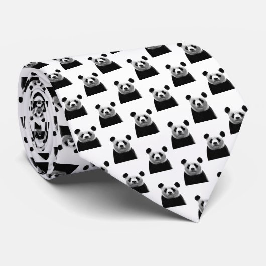 Black and White Panda Portrait ネクタイ (ロール)