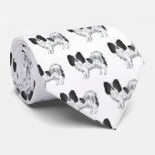Black And White Papillon Cute Cartoon Dog Pattern ネクタイ (ロール)