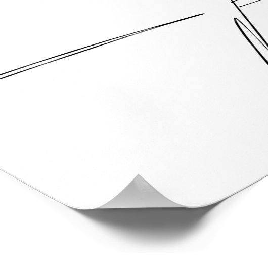 Black and White Paris Bistro Hallway Poster ポスター (角)