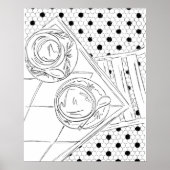 Black and White Paris Bistro Hallway Poster ポスター (正面)