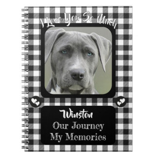 Black and White Pattern Pet Photo Memorial Journal ノートブック