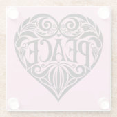 BLACK AND WHITE PEACE HEART ガラスコースター (裏面)