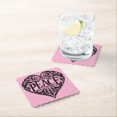 BLACK AND WHITE PEACE HEART ペーパーコースター (インサイチュ)