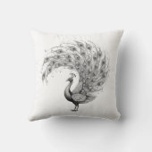 Black and White Peacock クッション (裏面)
