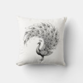 Black and White Peacock クッション (正面)