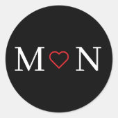 Black and White personalized ラウンドシール (正面)