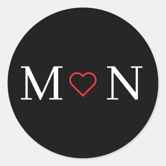 Black and White personalized ラウンドシール (正面)