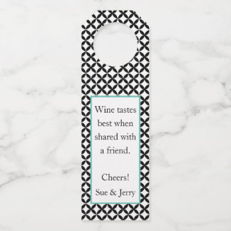 Black and White Personalized Bottle Hanger Tags ボトルネックタグ