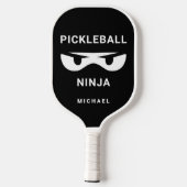 Black and White Personalized Fun Ninja ピックルボールラケット (裏面)