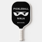 Black and White Personalized Fun Ninja ピックルボールラケット (正面)