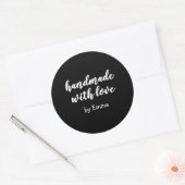 Black and White Personalized Handmade with Love ラウンドシール (封筒)