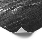 Black and white photo of a stormy sea ポスター (角)