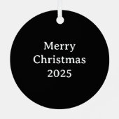 Black and White Photo of Talking Dog Christmas メタルオーナメント (裏面)