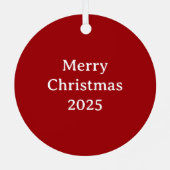 Black and White Photo of Talking Dog Christmas Red メタルオーナメント (裏面)