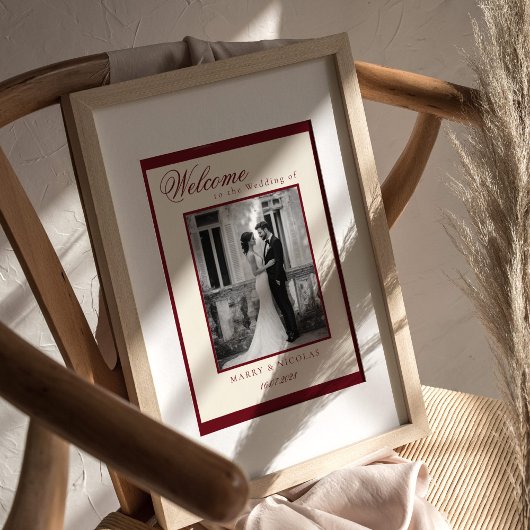 Black and White Photo Old Money Wedding Welcome ポスター