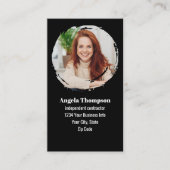 Black and White Photo QR Code Connect with Me 名刺 (正面)