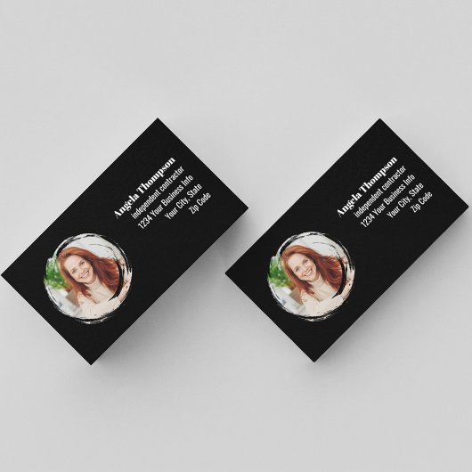 Black and White Photo QR Code Connect with Me 名刺