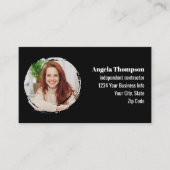 Black and White Photo QR Code Connect with Me 名刺 (正面)