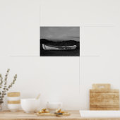 Black and White Photo, Row Boat Jonesビーチ ポスター (キッチン)