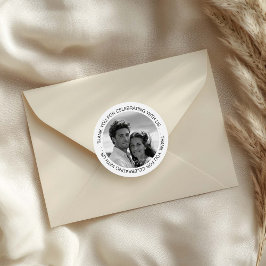 Black and White Photo Thank You ラウンドシール