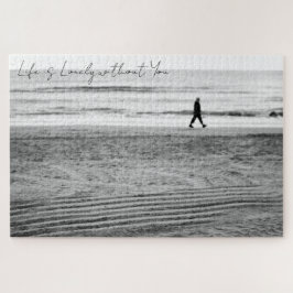 Black and White Photography with Seaside Landscape ジグソーパズル