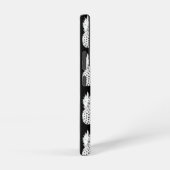 Black and white pineapple pattern custom monogram samsung galaxyケース (右側面)