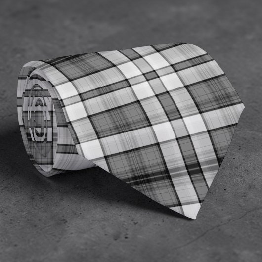 Black and White Plaid Custom Necktie ネクタイ